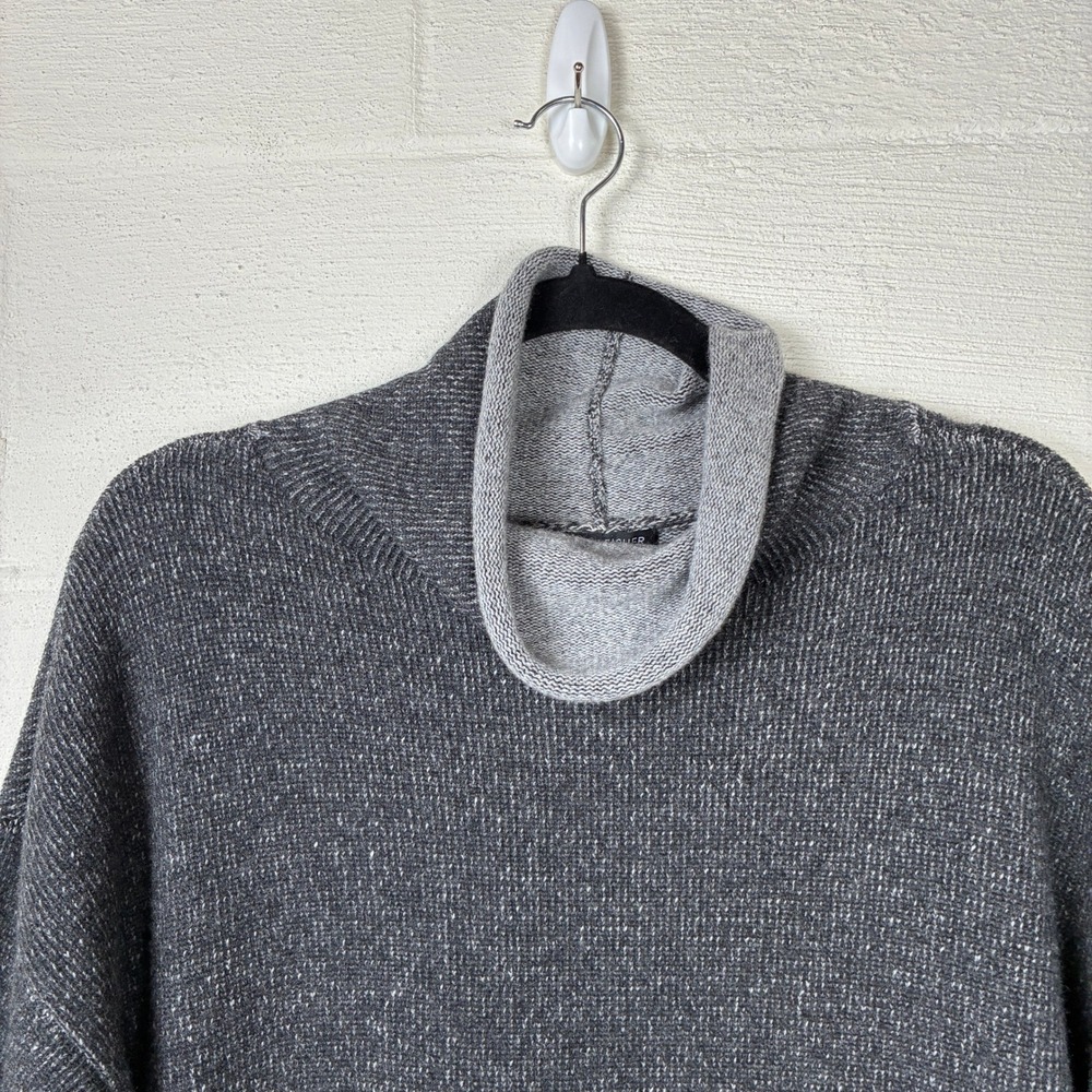 Eileen Fisher Womens Italian Cashmere Turtleneck Sweater Side Slit Size S Grey - Picture 3 of 10